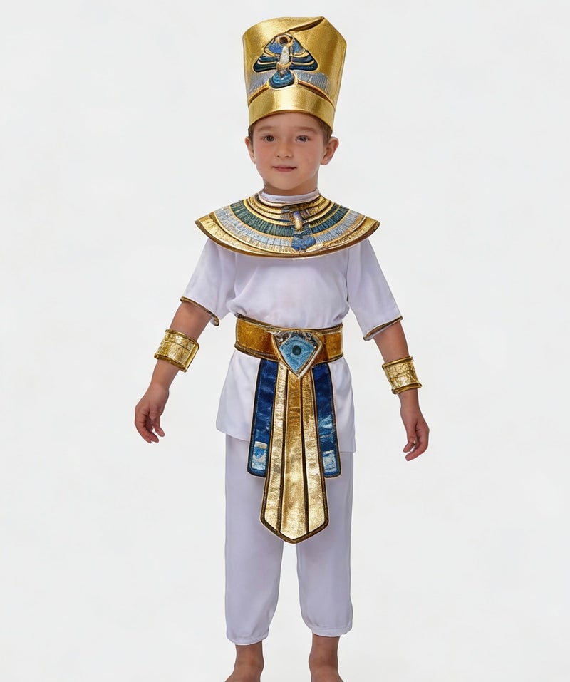 JAYATO Boy Ancient Egypt Egyptian Pharaoh Cleopatra Prince Cosplay Costume For Kids Carnival party With Accessories, Pharaoh Costume Halloween Cosplay Dress Up for Boys - Image 1